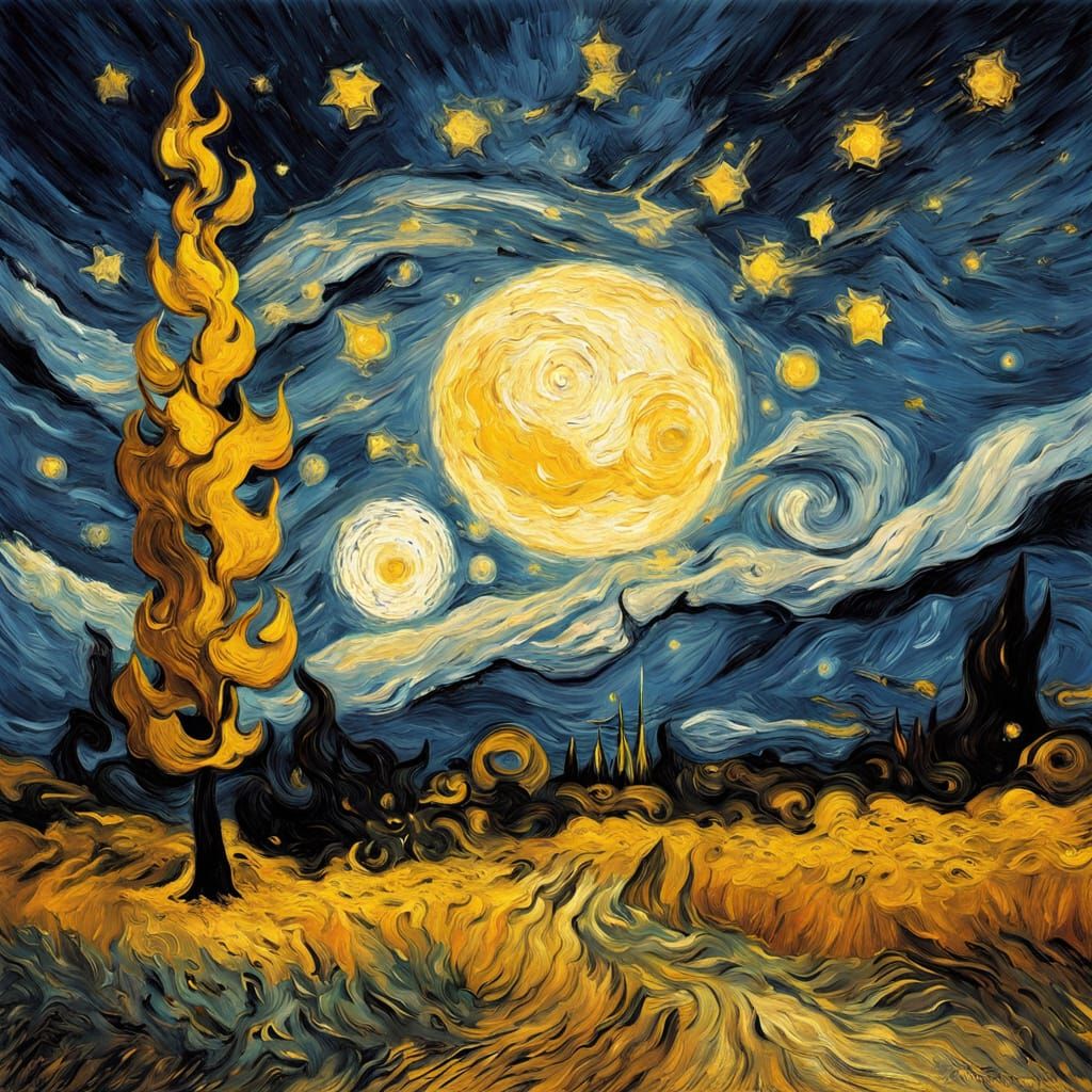 Vibrant Cosmic Masterpiece in Oil Painting Style