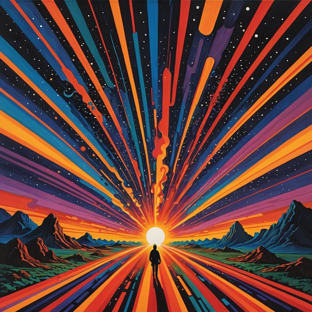 Psychedelic Surreal Painting Responding to a Signal