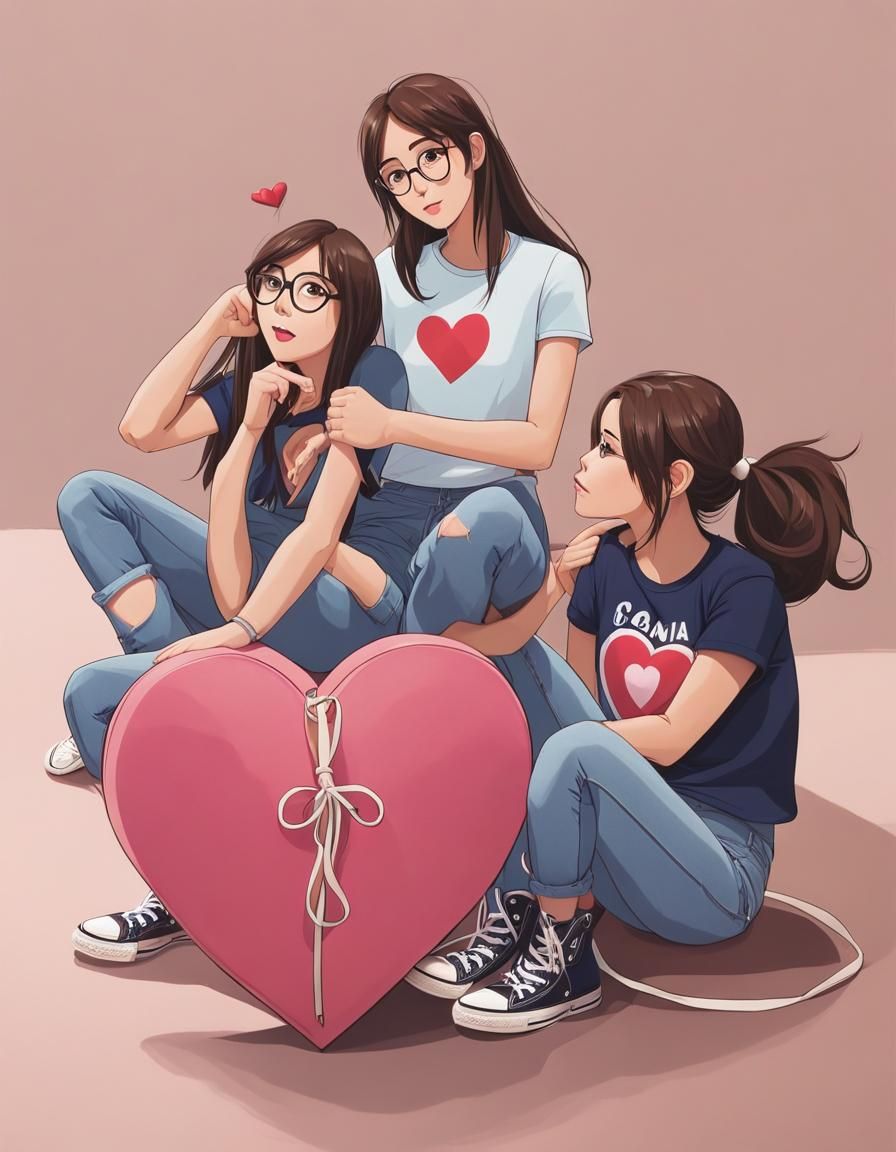 Diverse Friends Together: 3D Digital Art in Pixar Style