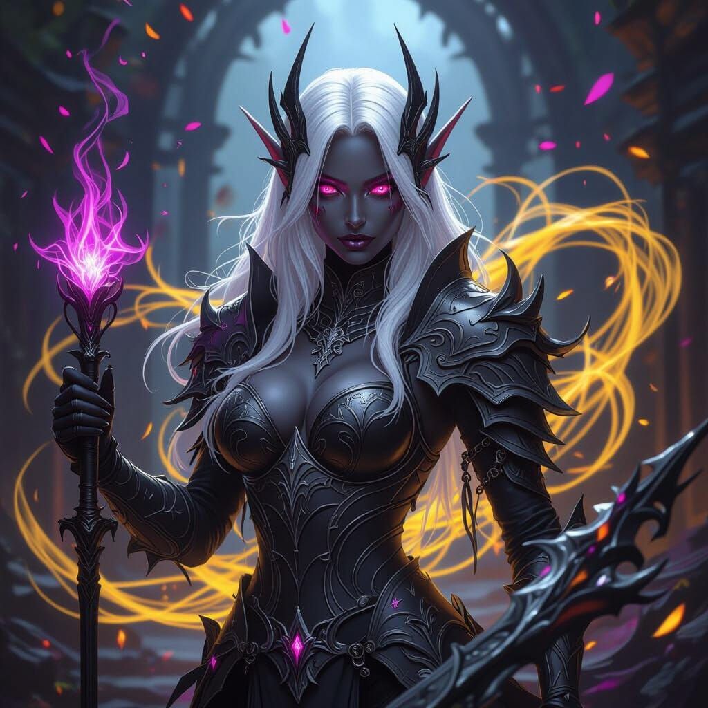 Elven Gothic Warrior in Dark Fantasy Style