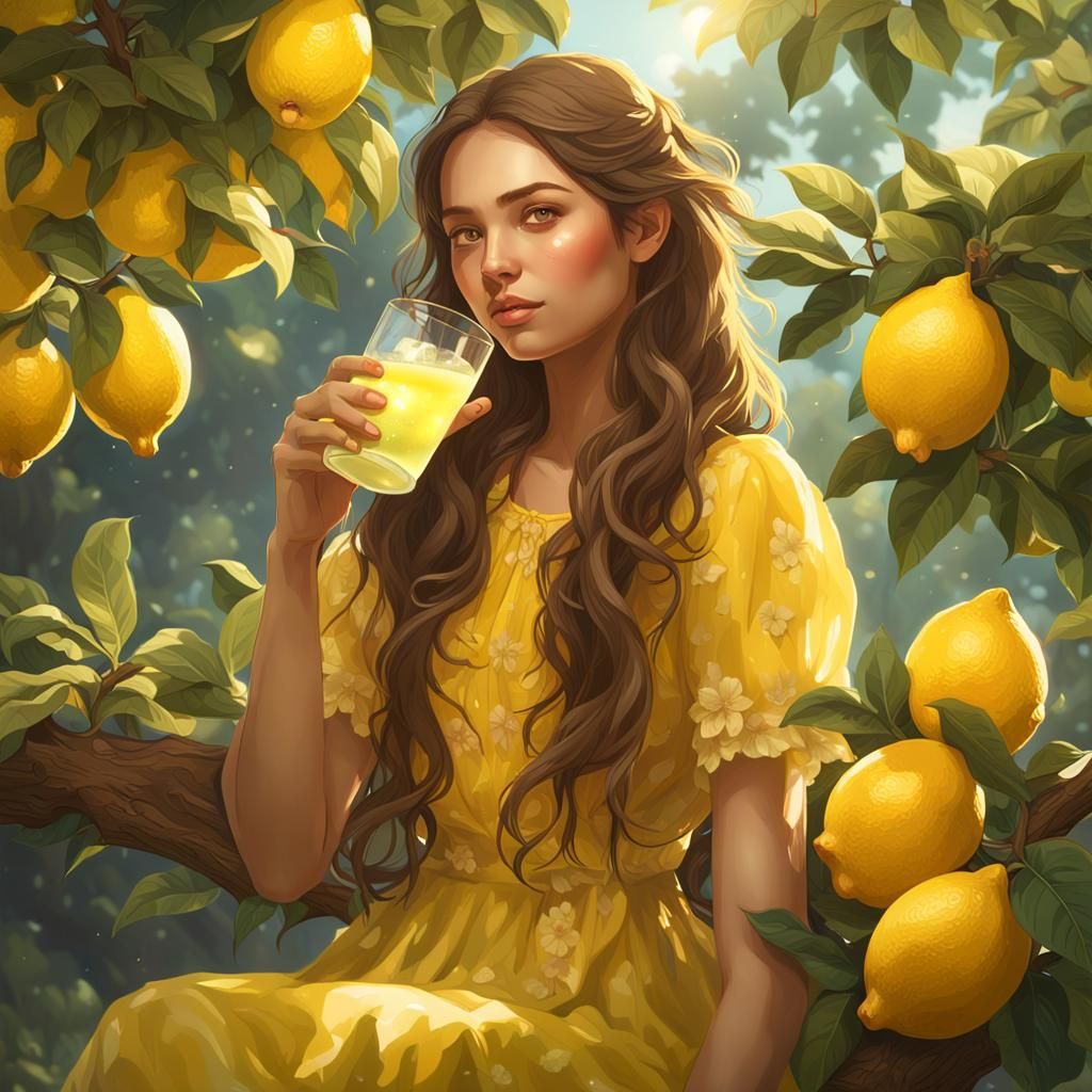 Lemon Tree Portrait in Hyperdetailed Style