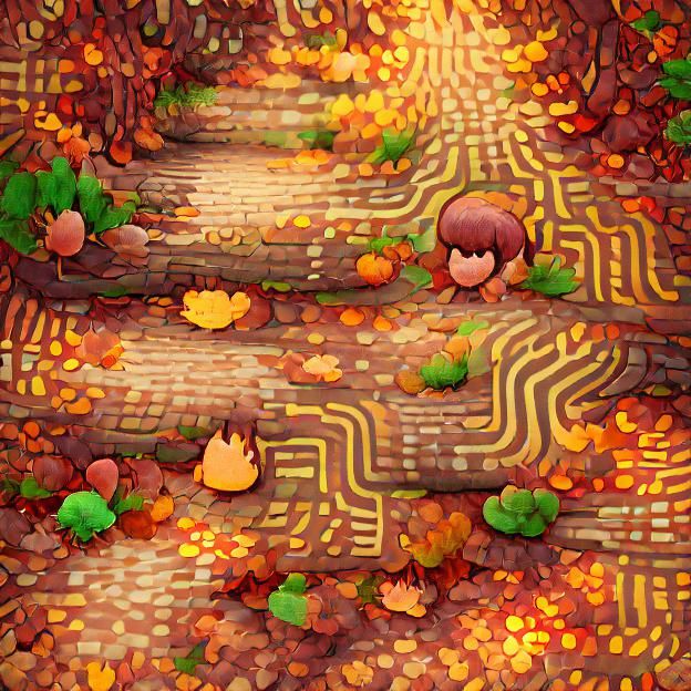 Autumn Forest Path in Vivid Colors