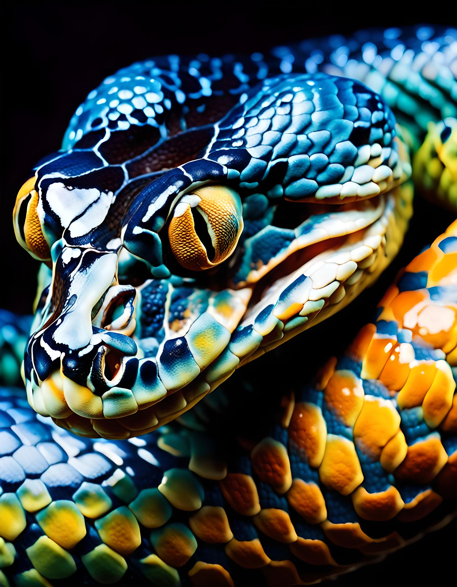 Detailed Boa Face Close-up