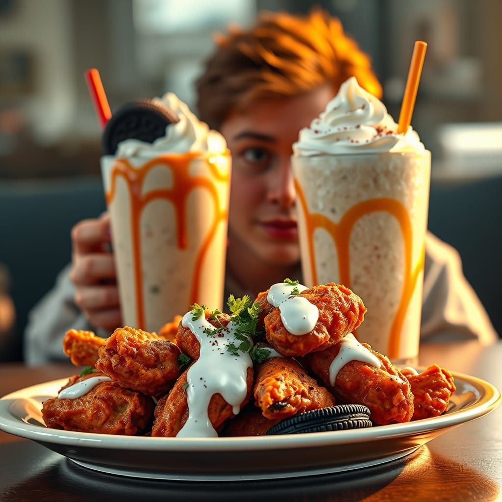 Savory Delights in Vibrant Art Nouveau Style