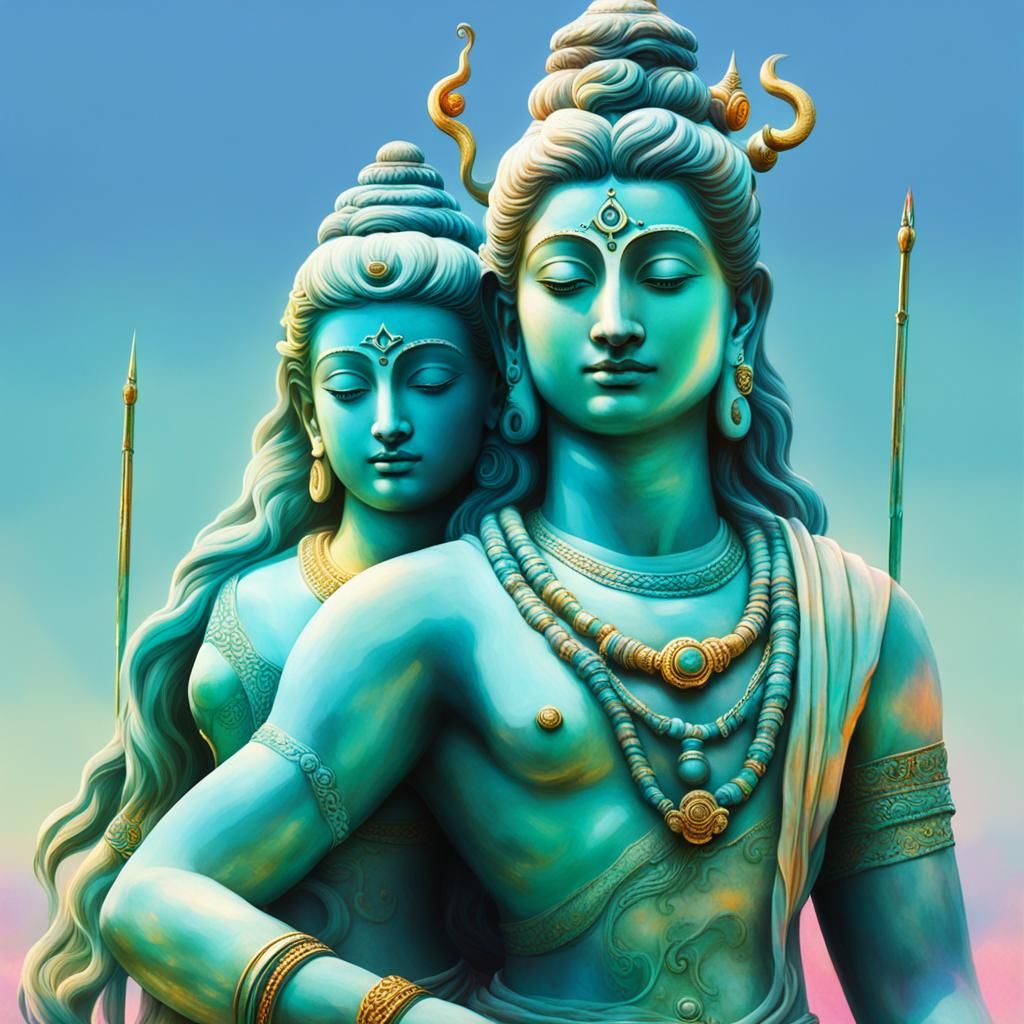 Old Gods Series no 10 Shiva and Parvati