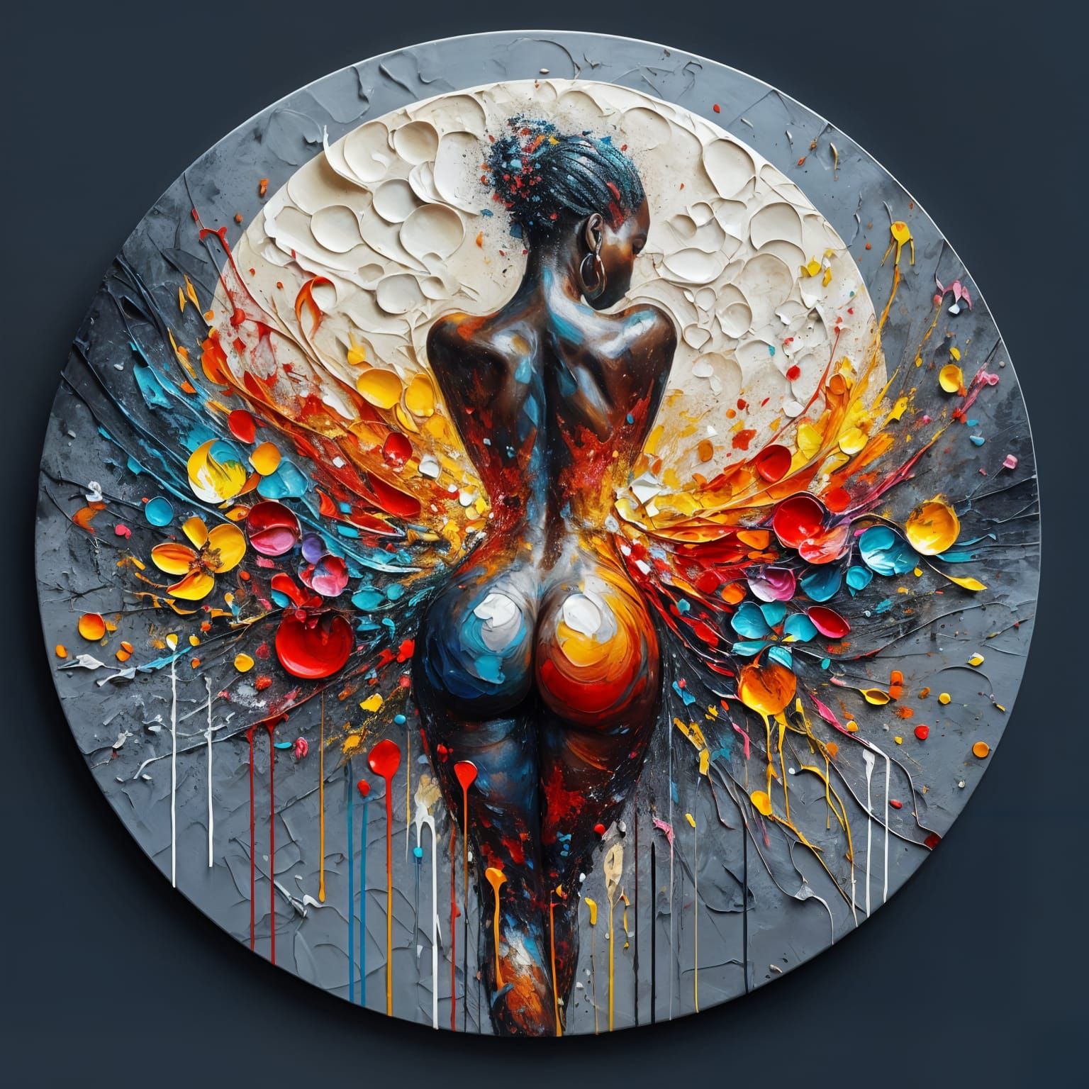 Vibrant Oil Painting of a Woman with Thick Brushstrokes