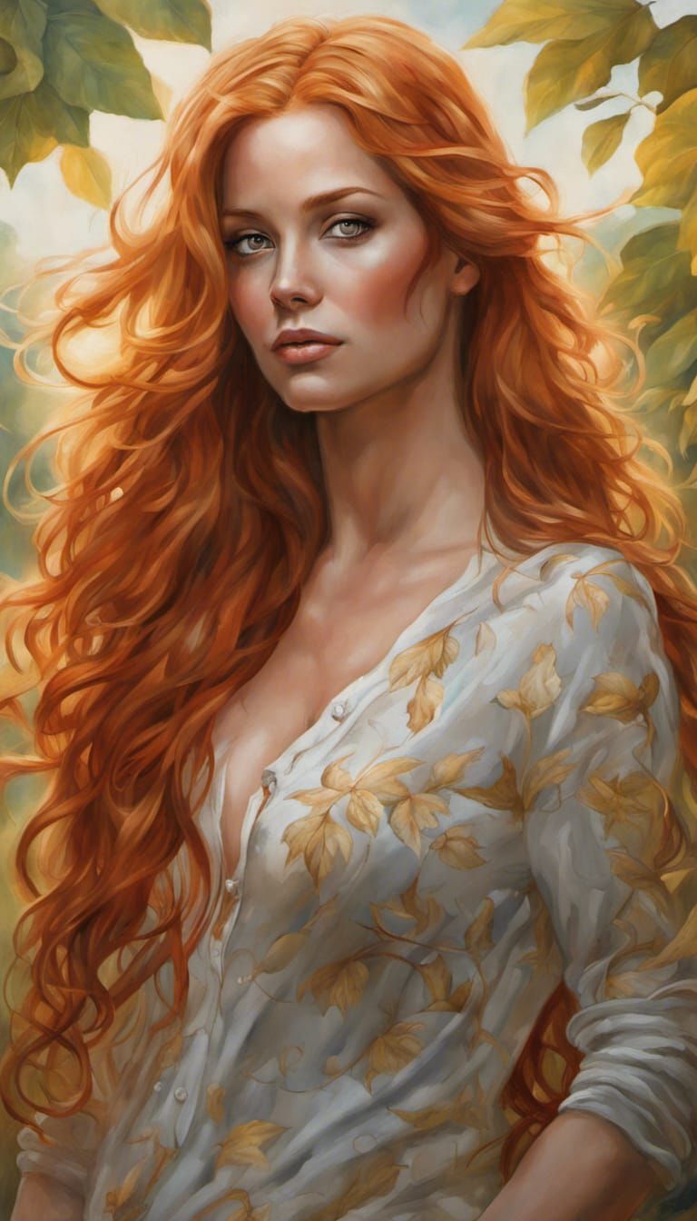 Beautiful Woman in Nature Portrait with Bokeh