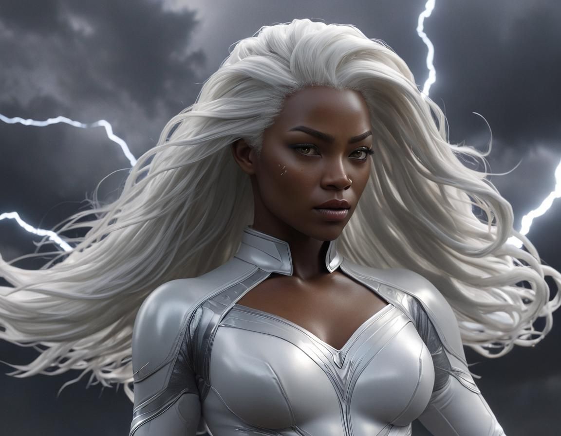 Ethereal Storm Goddess in Hyper-Realistic Digital Portrait