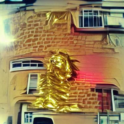 Golden Lion Portrait Generated by AI