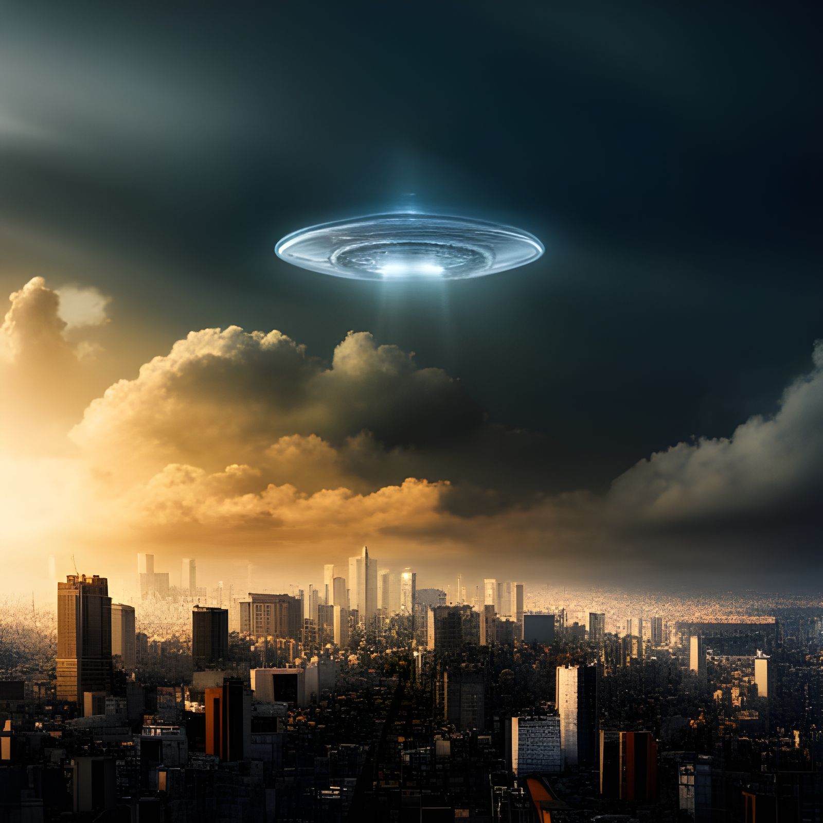 Giant Alien UFO Appears Over Tokyo: Cyberpunk Action
