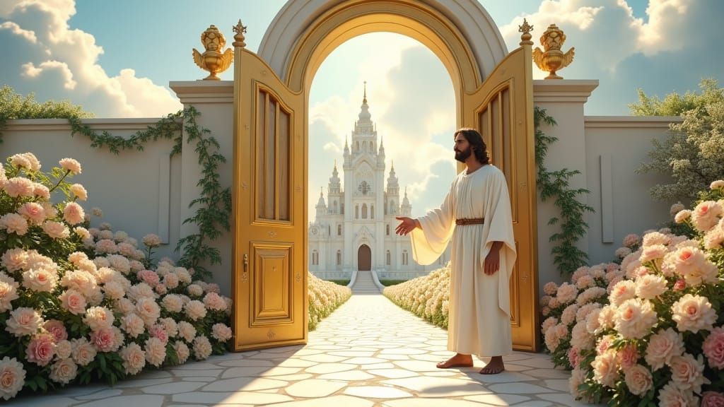 Jesus Christ welcoming you into heaven