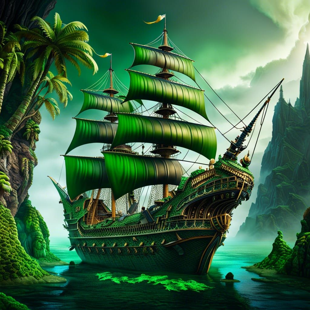 Grand Pirate Ship Sails Fantasy Neverland