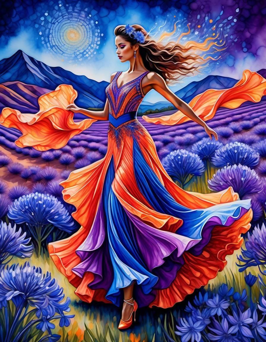 Dancing flower field