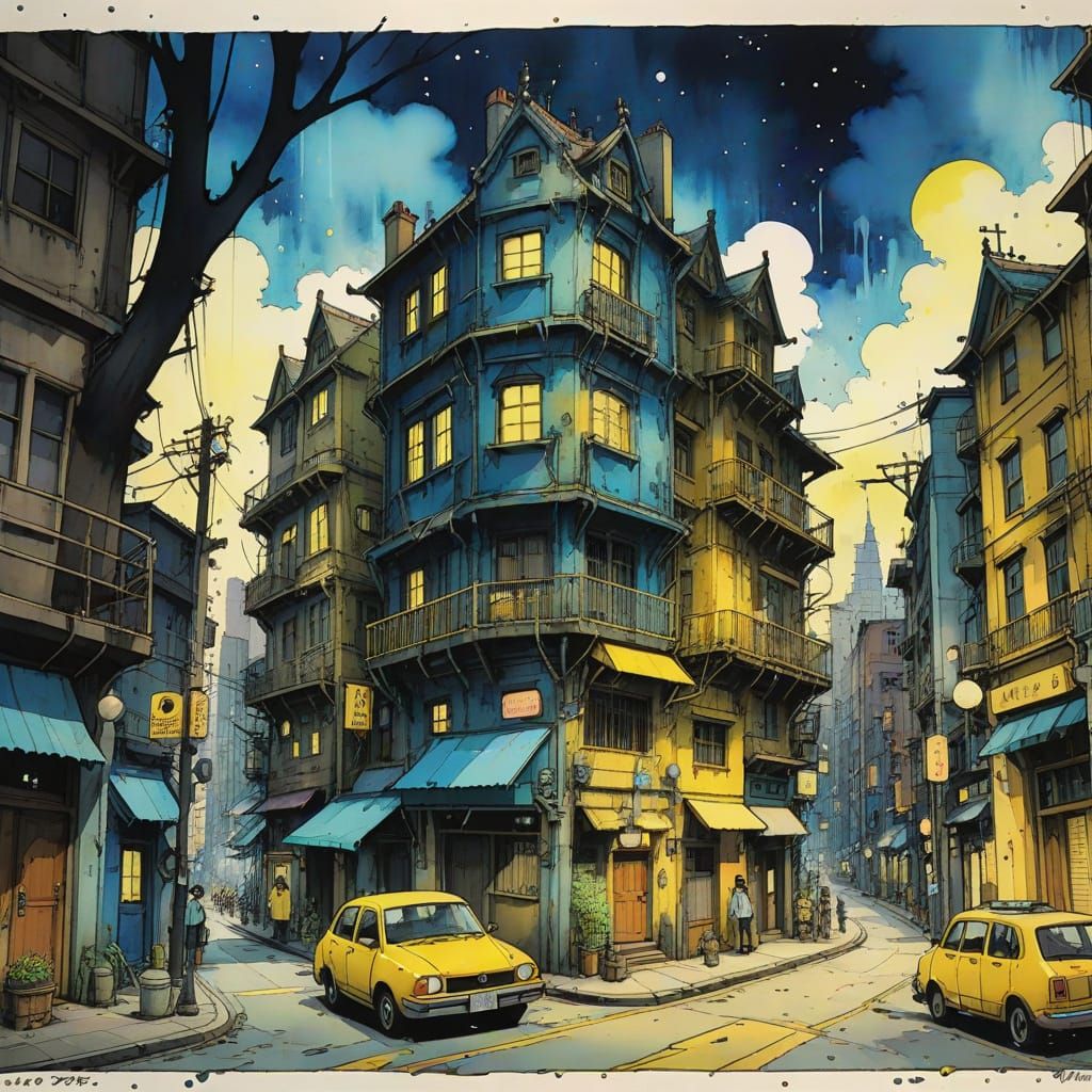 Ghibli-Style City Sprawl in Vibrant Colors