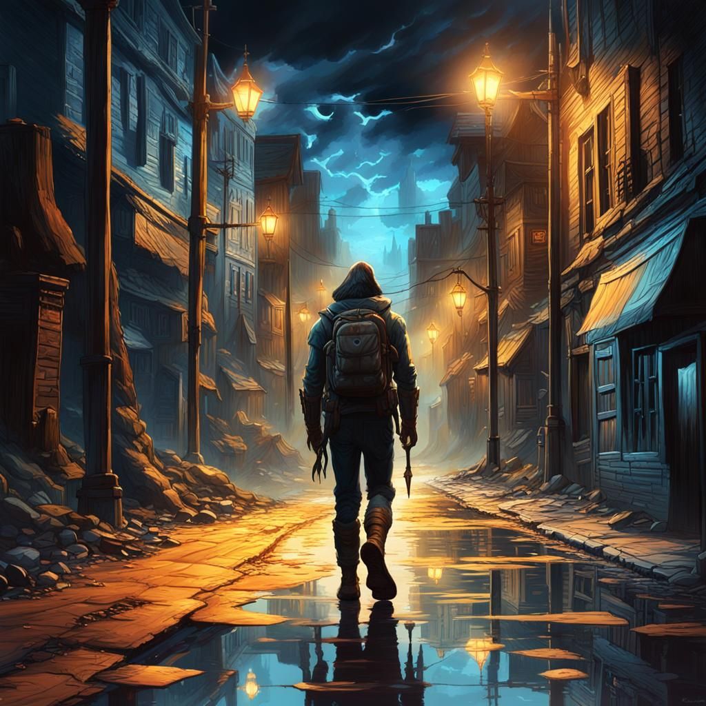 Dark Fantasy Landscape with Volumetric Lighting