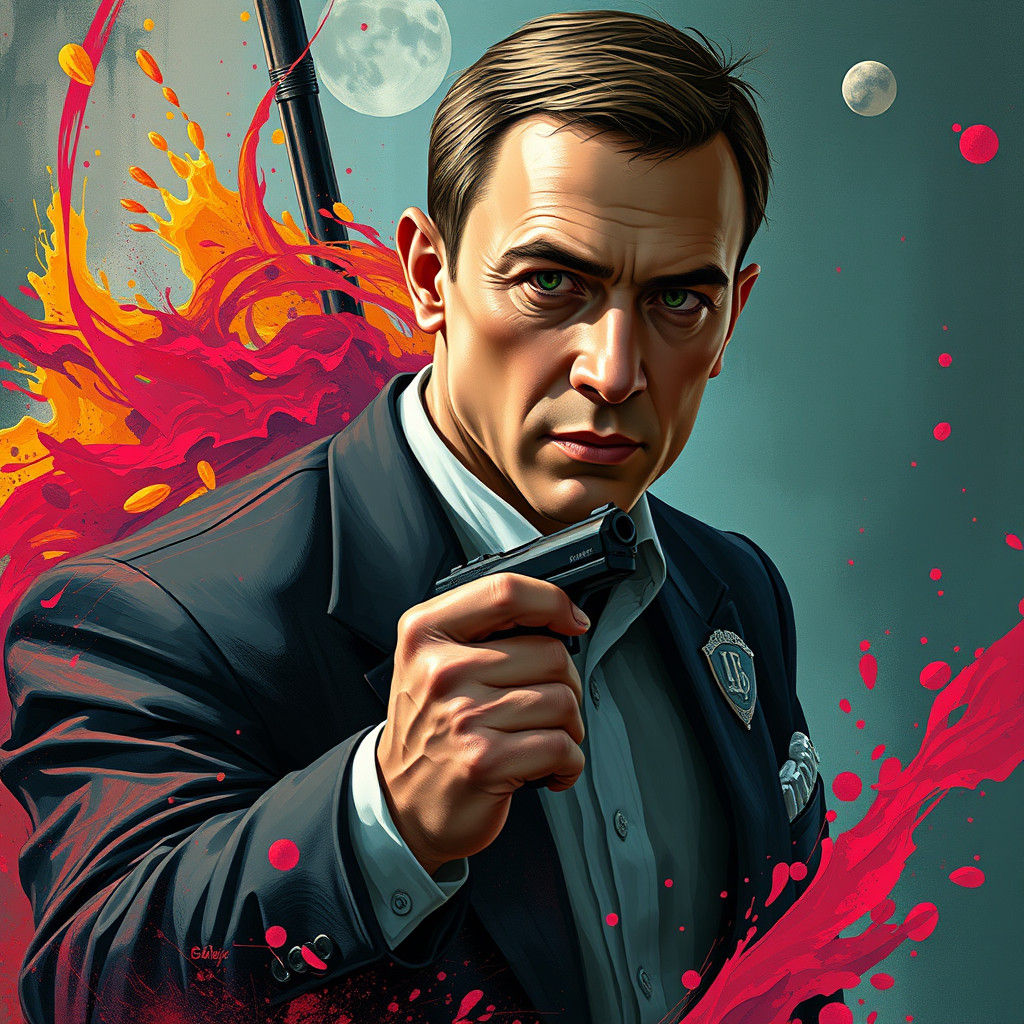 Fantasy Illustration: James Bond in Oil and Ink