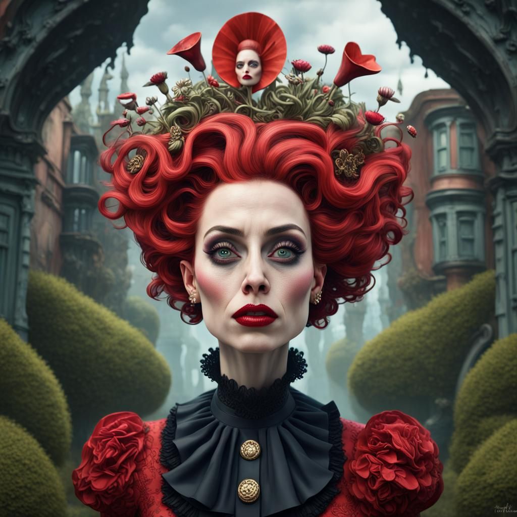 Whimsical Exaggerated Character in Tim Burton Style