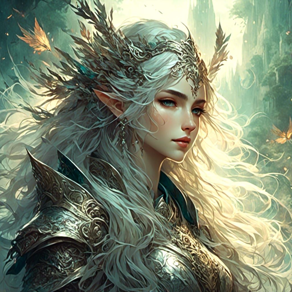 Anime Elven Gypsy Warrior in Whimsical Style