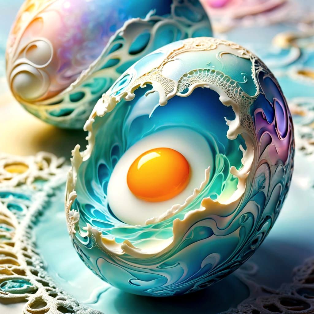 Ethereal Geometric Egg Forms
