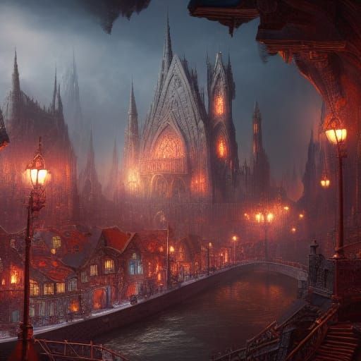 Detailed Matte Painting in Deep Color