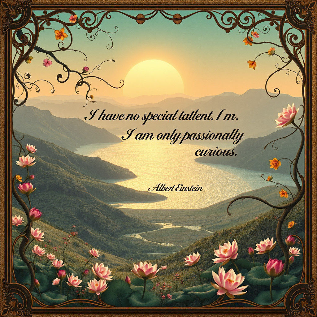 Art Nouveau Dreamscape with Einstein Quote