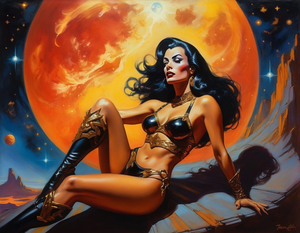 Baroque Space Goddess in Cosmic Bikini