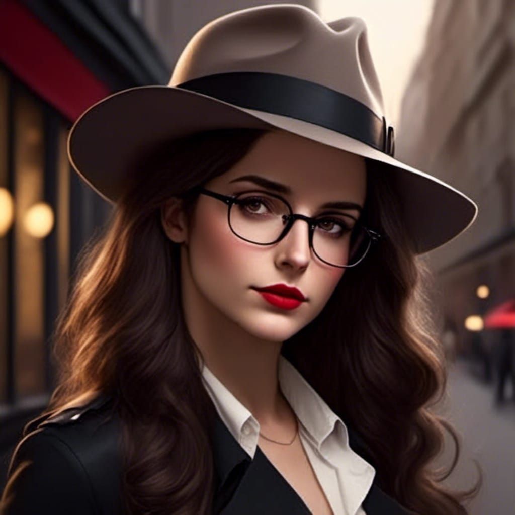 Beautiful Young Woman with Fedora in Professional Photo