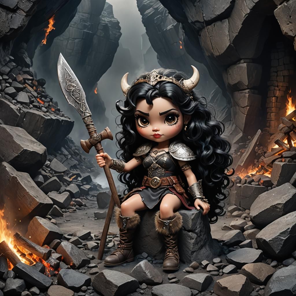 Betty Boop as a Viking Warrior