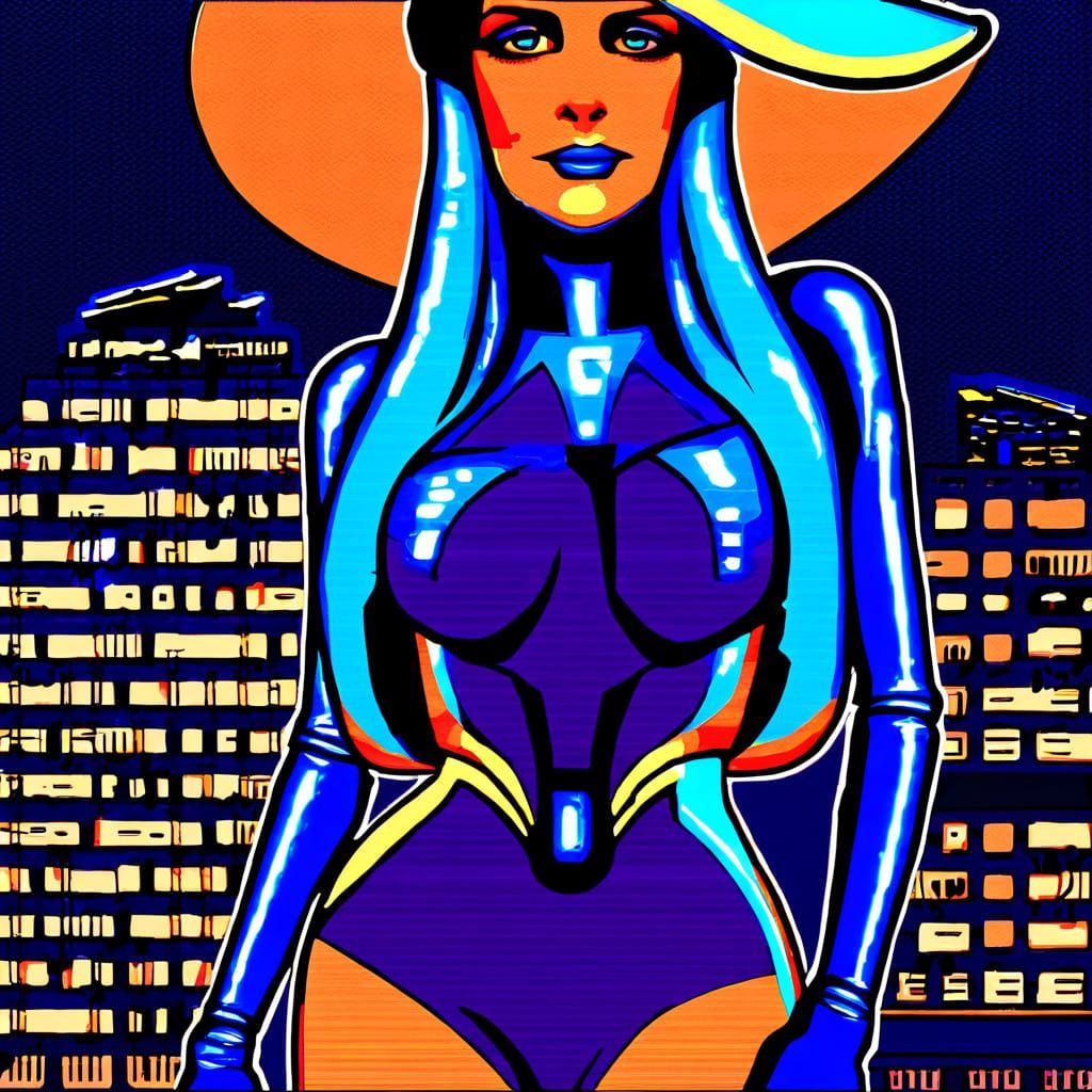 Neon Metropolis in Dark, Gritty Futurism