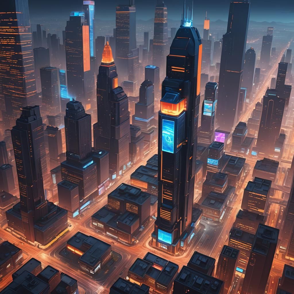 Futuristic US Cityscape in GTA Style