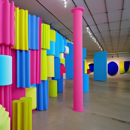 Foam Parallelograms in Art Gallery Display