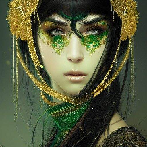 Beautiful Goddess in Kimono, Digital Illustration