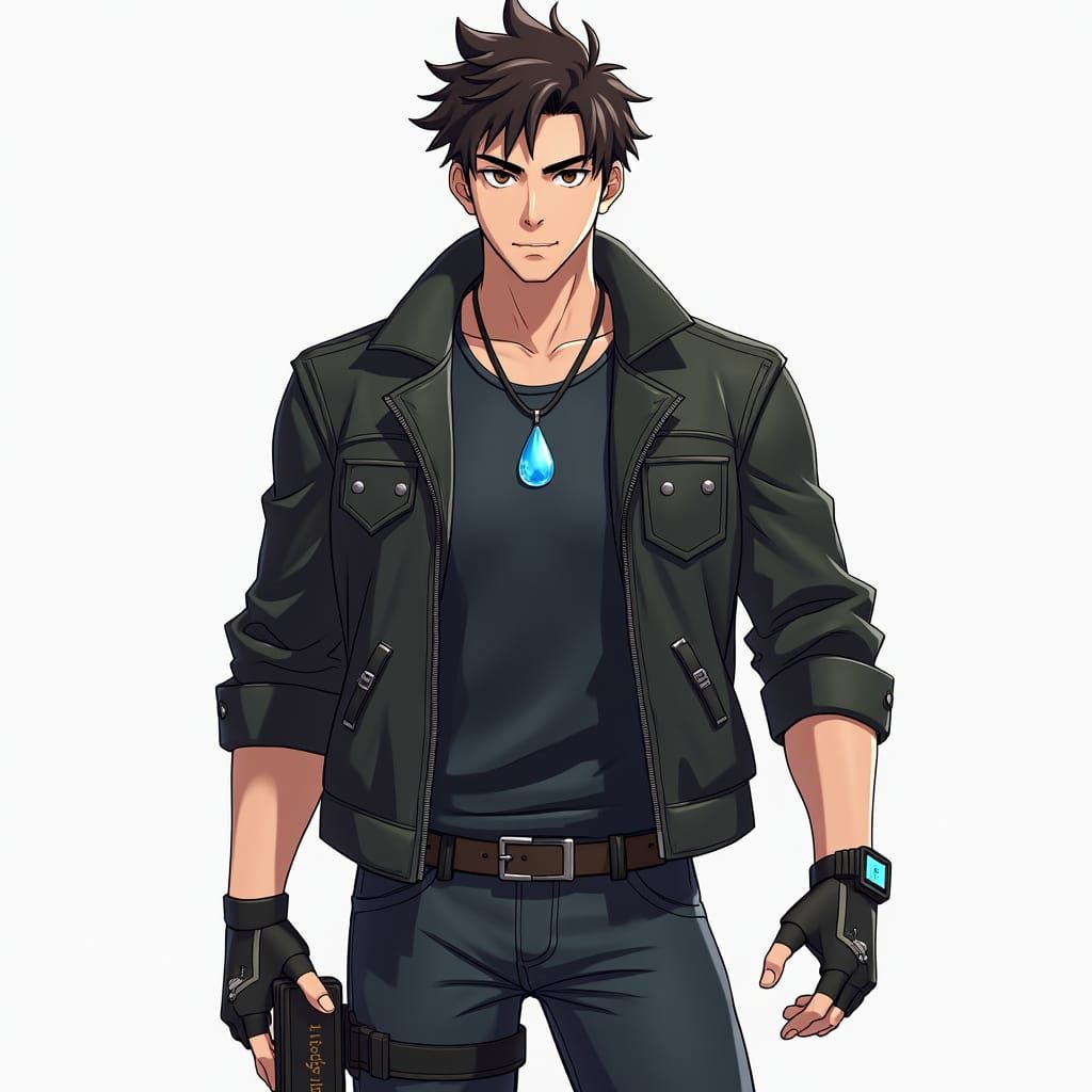 Anime Man with DimenTrix Pendant in 3D Style