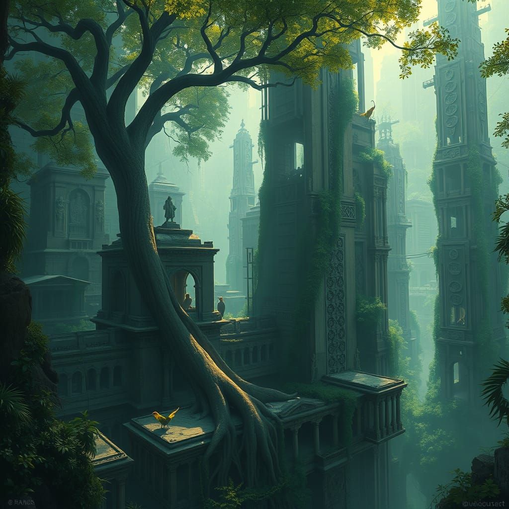 Jungle Reclaims City in Digital Painting