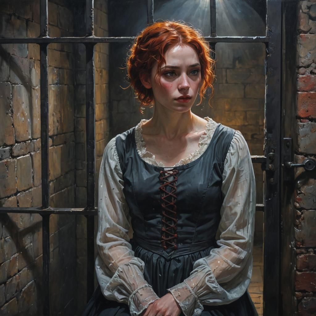 Imprisoned Irish Woman in Dark Medieval Cell