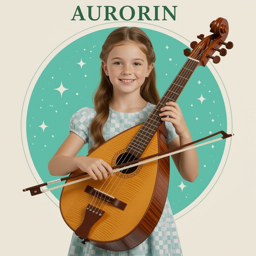 The Aurorin: Hybrid String Instrument in Detailed Matte Pain...