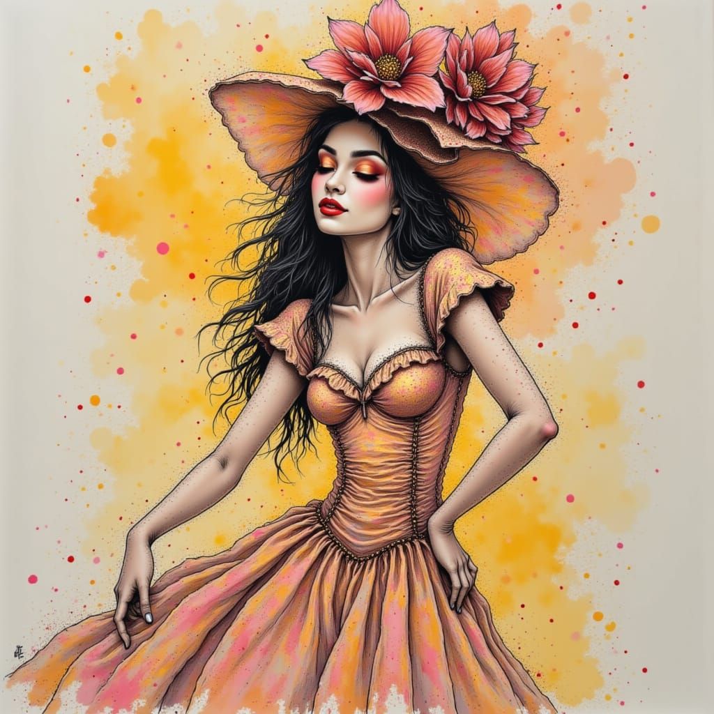 Haute Couture Fashion Outfit in Sparkle Splat Style