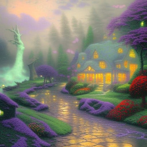 Ethereal Halloween Fantasy in Luminist Style