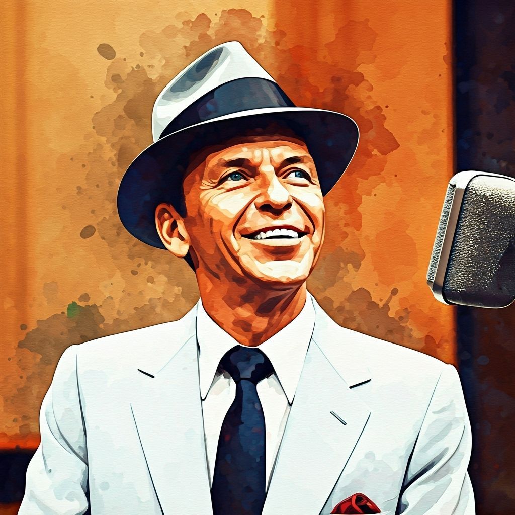 Frank Sinatra Impressionistic Watercolor Portrait