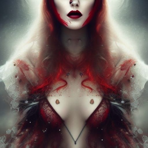Red Haired Ghost in Dark Fairytale Style