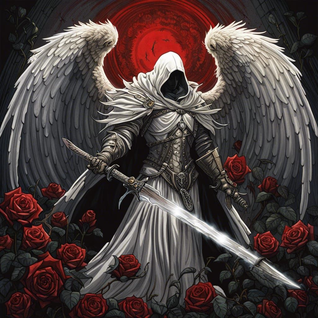 Fallen Angel in Gothic Dark Souls Style