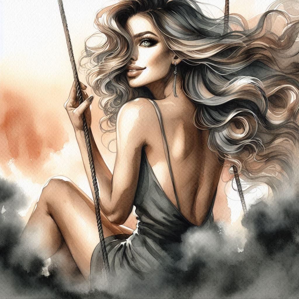 Swing Set Floating in the Clouds