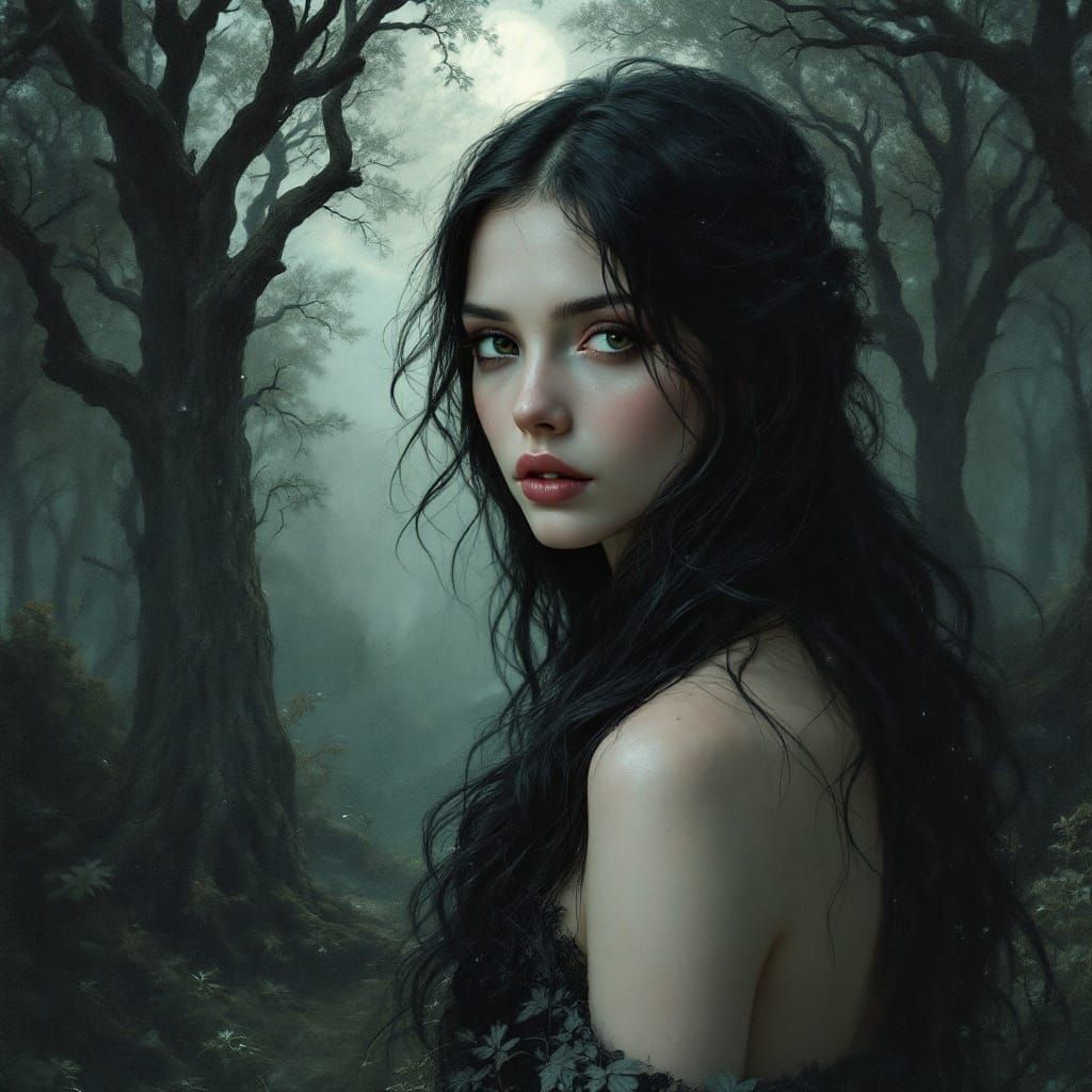 Enchanted Forest Goddess in Soft Focus