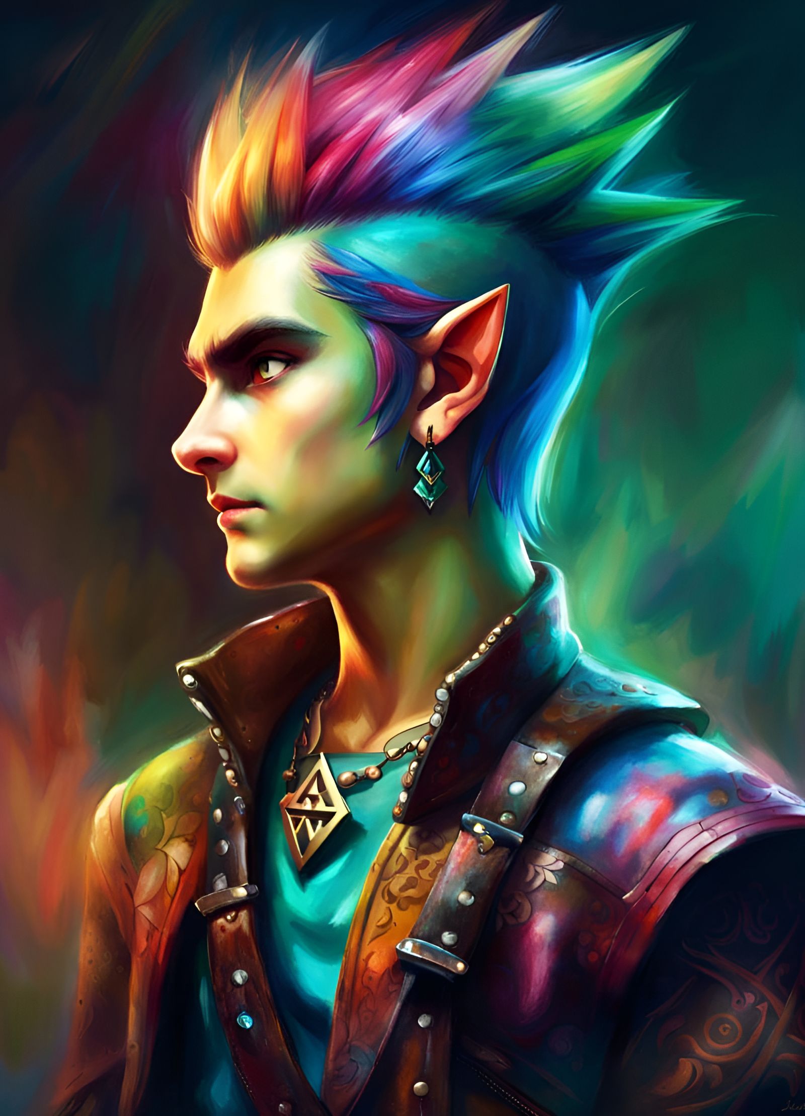 Punk Rock Link: Legend of Zelda Portrait