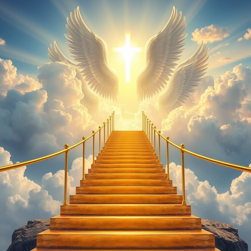 Golden Bridge to Heaven with Angels