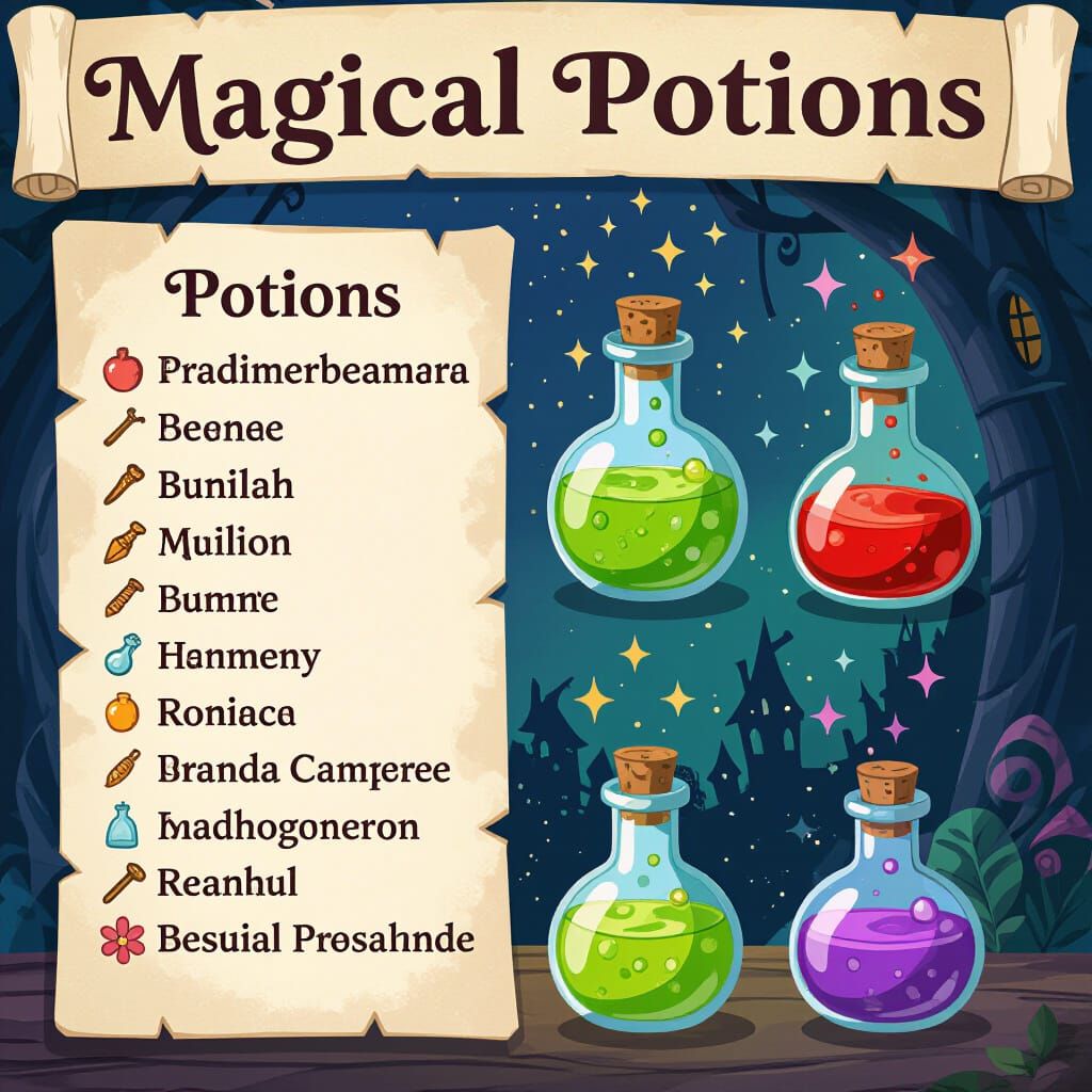 Enchanting Magical Potions Display