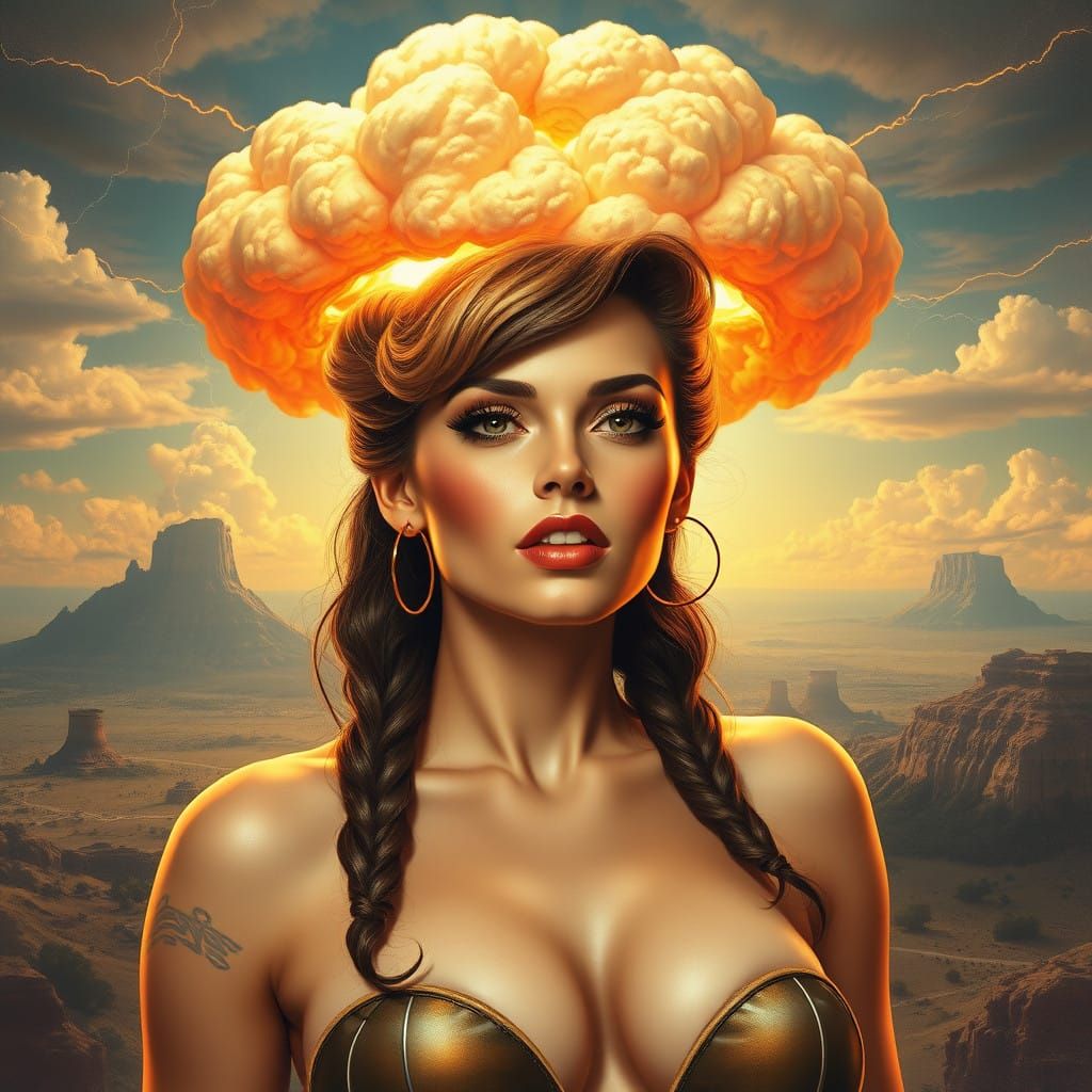 Nuclear Pin-Up Goddess Radiates Electric Power