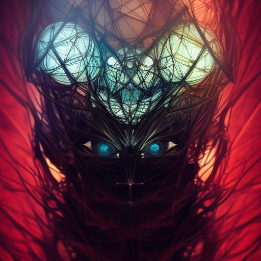 Terrifying Origami Abomination in a Sci-Fi Style