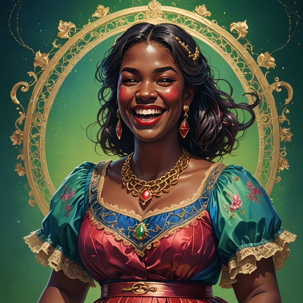 Fantasy Portrait: Woman in Red Skirt, Digital Art