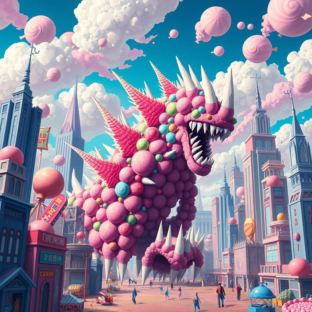 Candy Kaiju Attacks Tooth City: Pop Surrealism